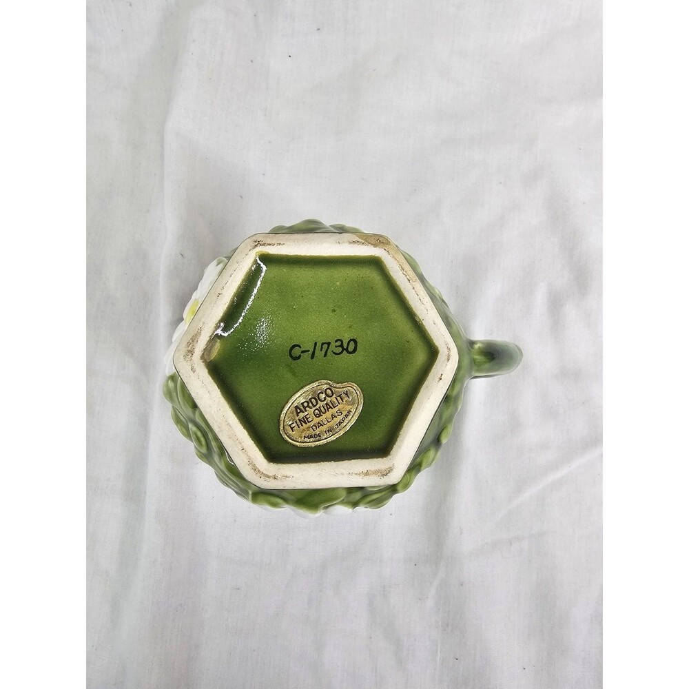 Vintage ARDCOR Fine China Pitcher Floral Embossed – Hexagonal Base Made in Japan - Picture 11 of 12